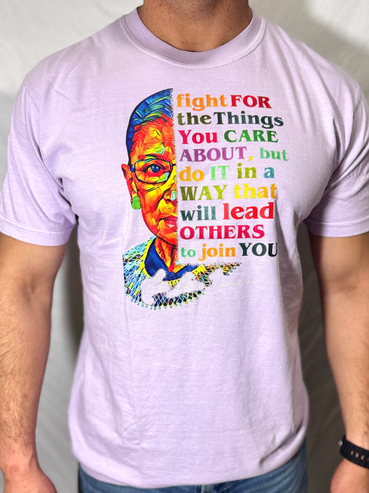 Fight For the Things You Care About Comfort Colors Graphic Tee (Purple)