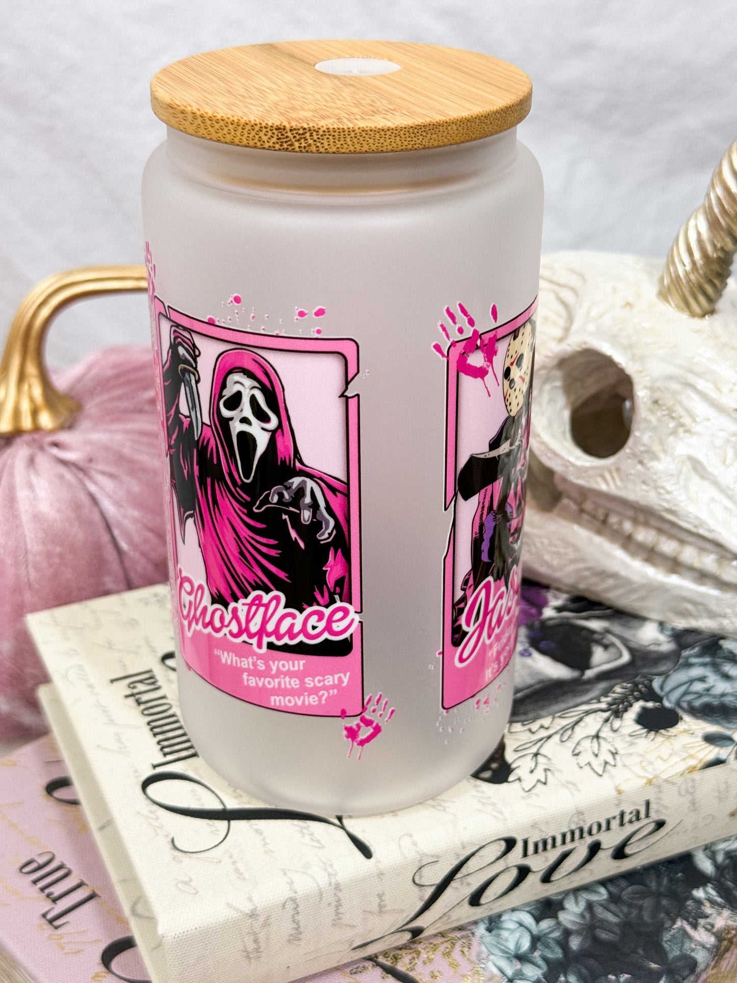 Boys of October Pink Cards Glass Tumbler - 16oz