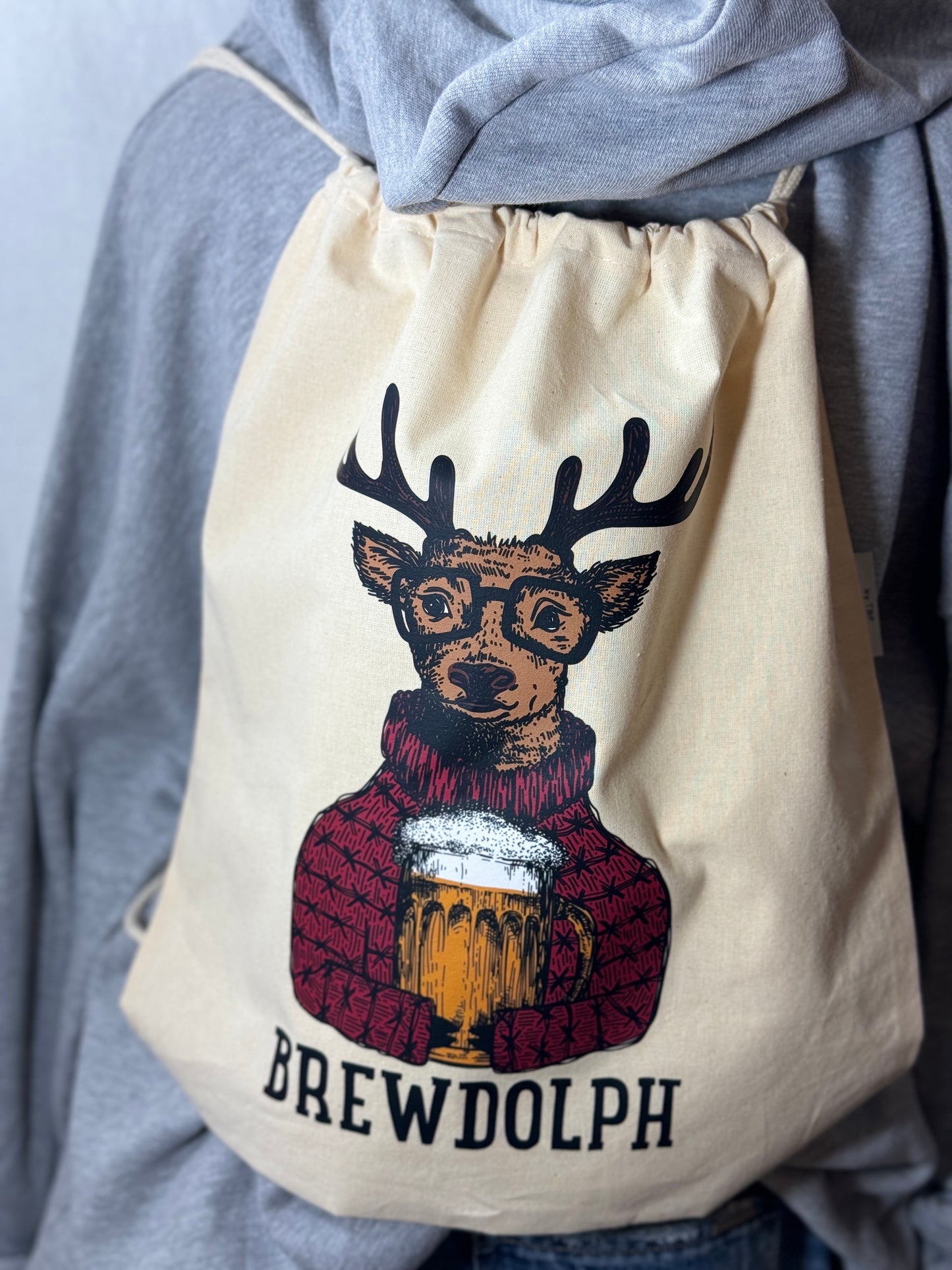 Brewdolph Organic Cotton Drawstring Bag