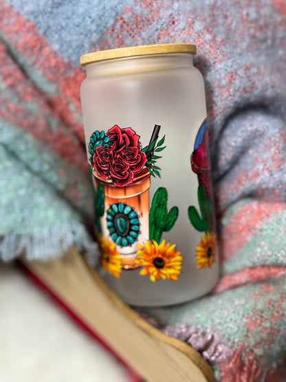 Virgen de Guadalupe Glass Tumbler - 16oz