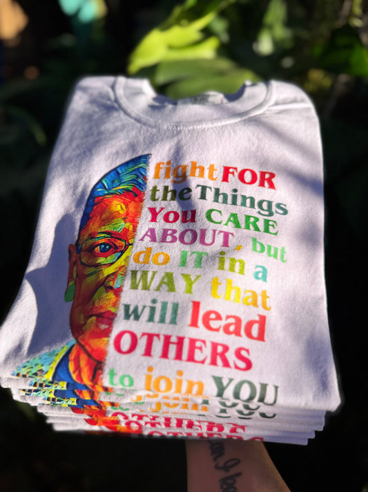 Fight For the Things You Care About Comfort Colors Graphic Tee (Purple)