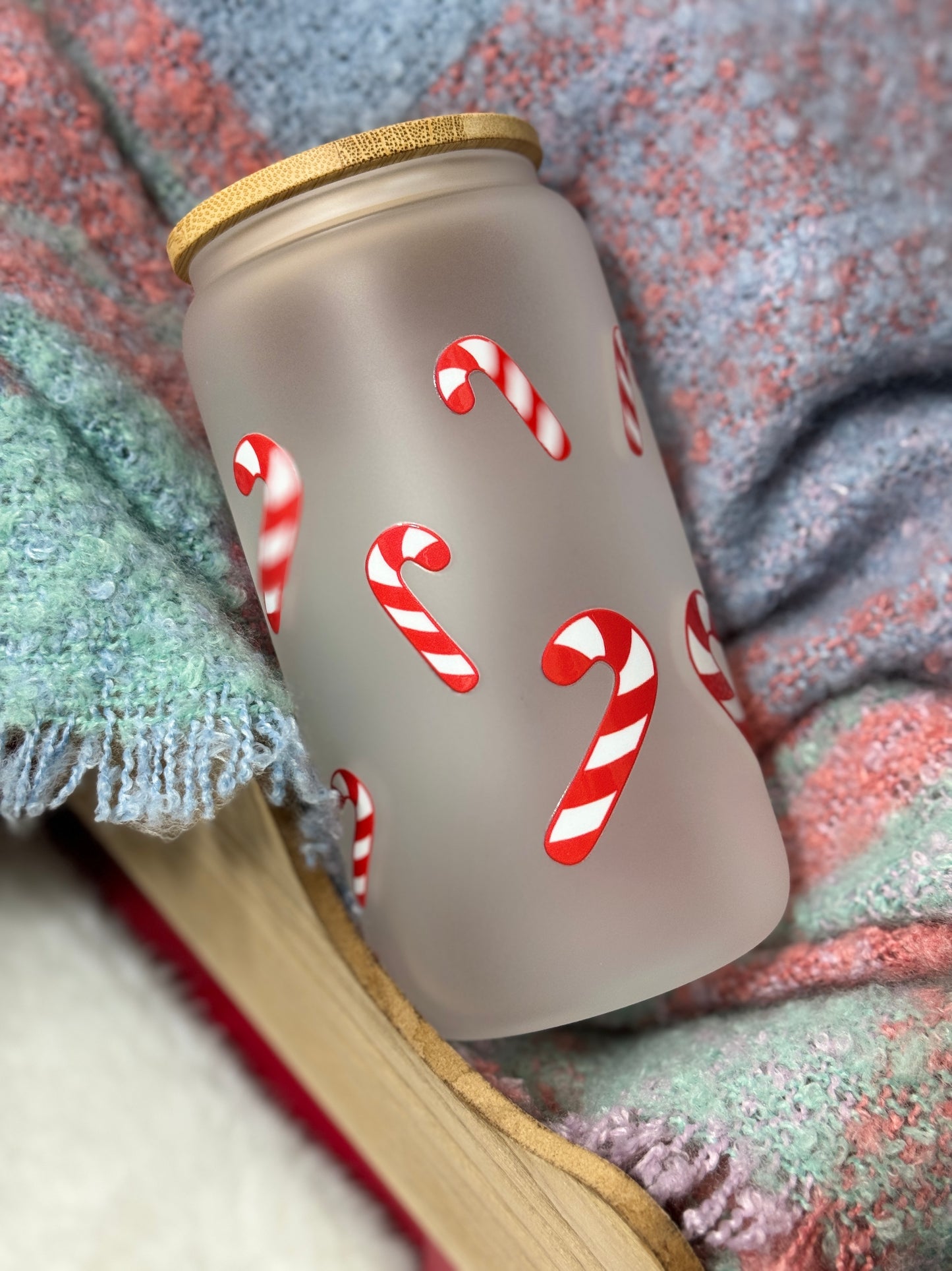 Experiment 626 Candy Canes Glass Tumbler - 16oz