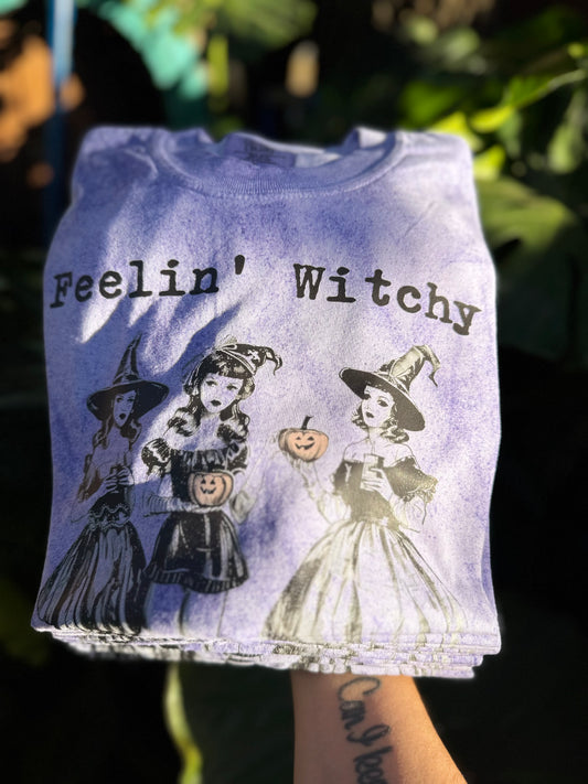 Feelin' Witchy Comfort Colors Graphic Tee (Poison Purple)