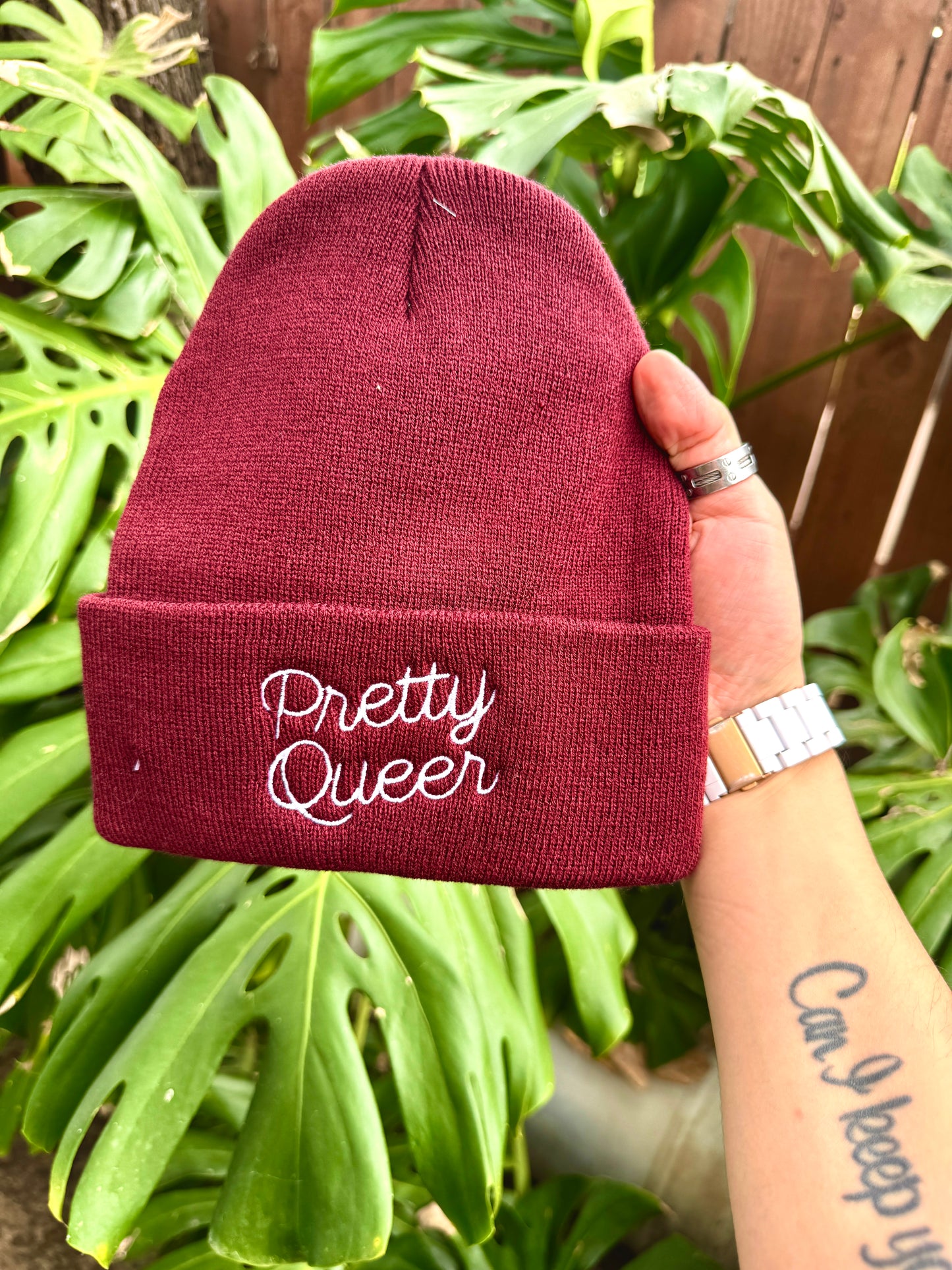 Pretty Queer Beanie (Maroon)