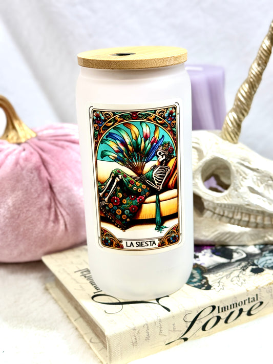 La Siesta Tarot Card Tall Can Glass Tumbler - 16oz