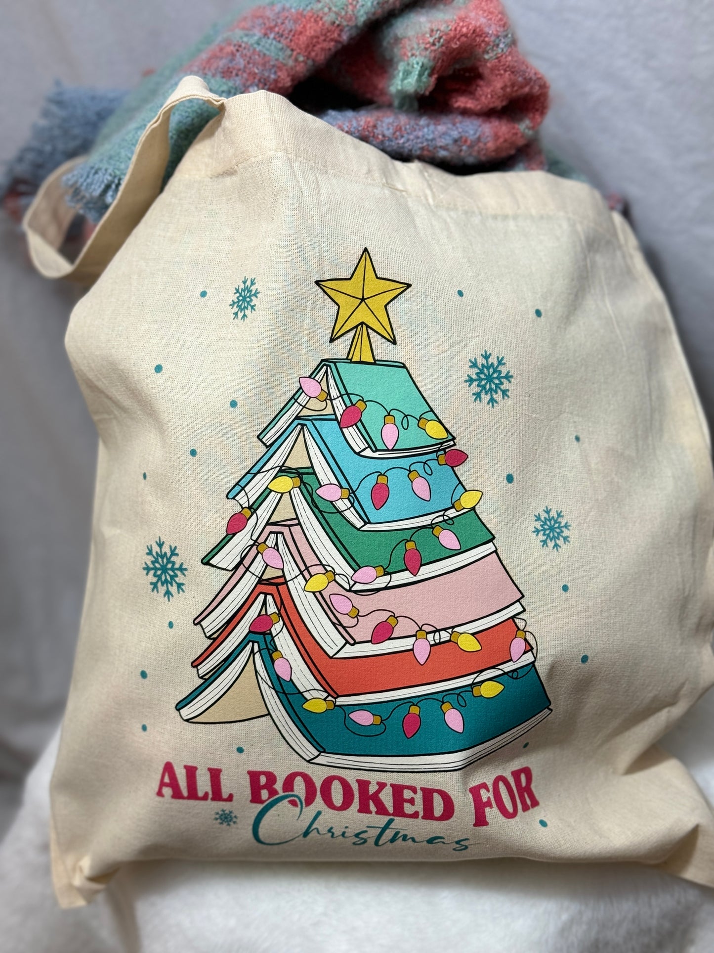 All Booked for Christmas Canvas Tote Bag