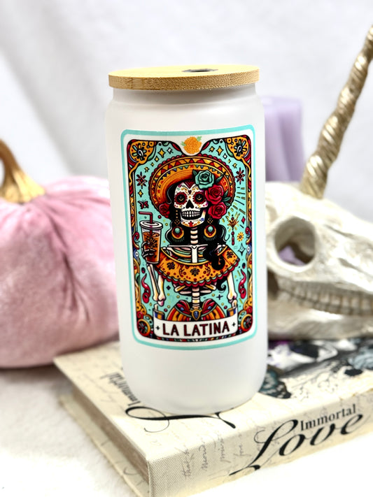 La Latina Tarot Card Tall Can Glass Tumbler - 16oz