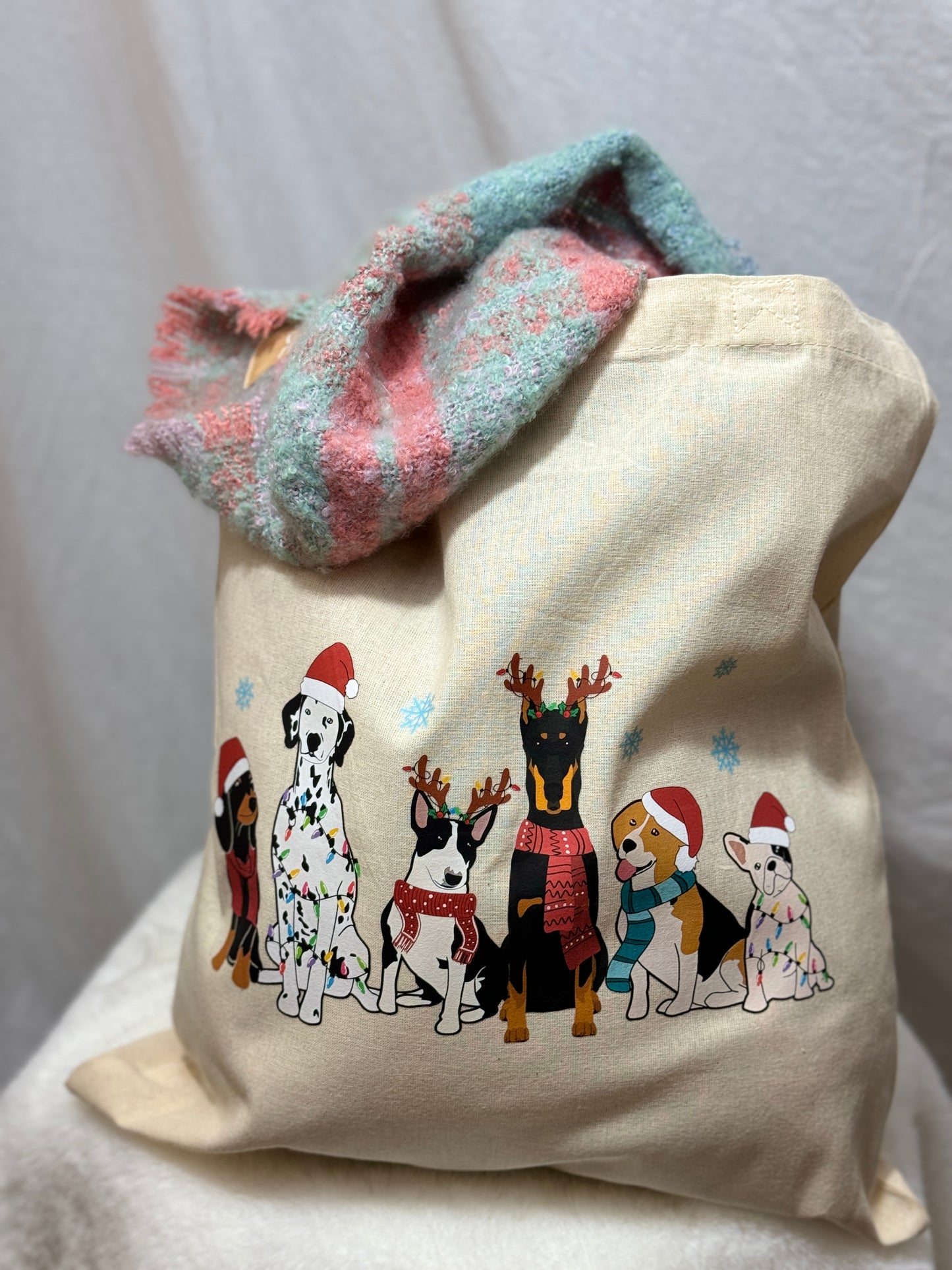 Dogs or Christmas Spirits? Canvas Tote Bag