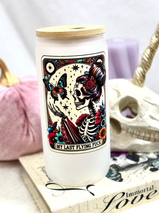 My Last Flying Fuck Tarot Card Tall Can Glass Tumbler - 16oz