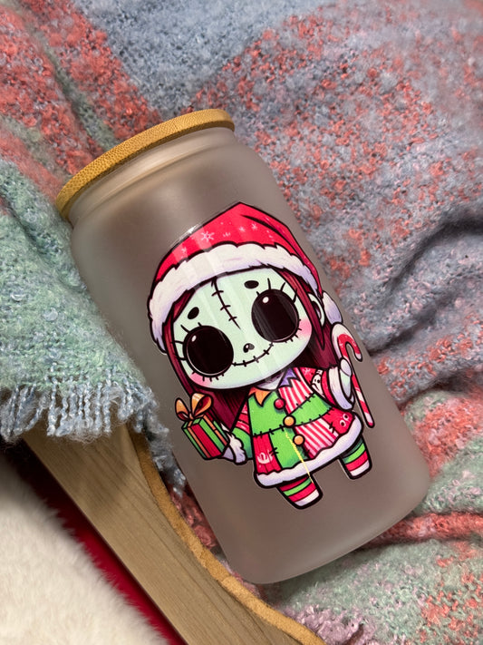 Sally Christmas Glass Tumbler - 160z