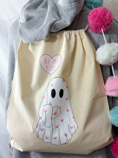 Be My Boo Organic Cotton Drawstring Bag