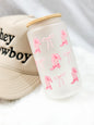 Cowgirl Boots & Bows Glass Tumbler - 16oz