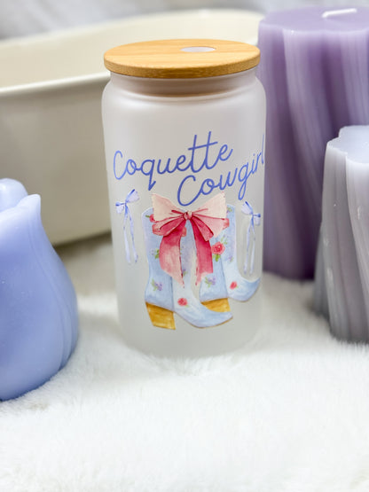 Coquette Cowgirl Glass Tumbler - 16oz