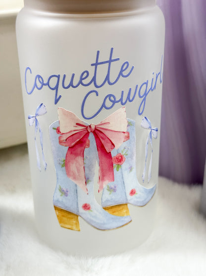 Coquette Cowgirl Glass Tumbler - 16oz