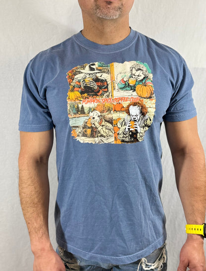 Pumpkin Spice Coffee Club Comfort Colors Graphic Tee (Cobalt Blue)