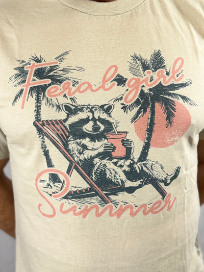 Feral Girl Summer Graphic Tee (Beige)