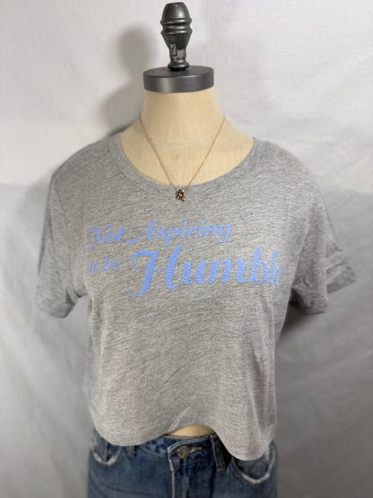 Not Aspiring to be Humble Cropped Graphic Tee (Heather Grey)