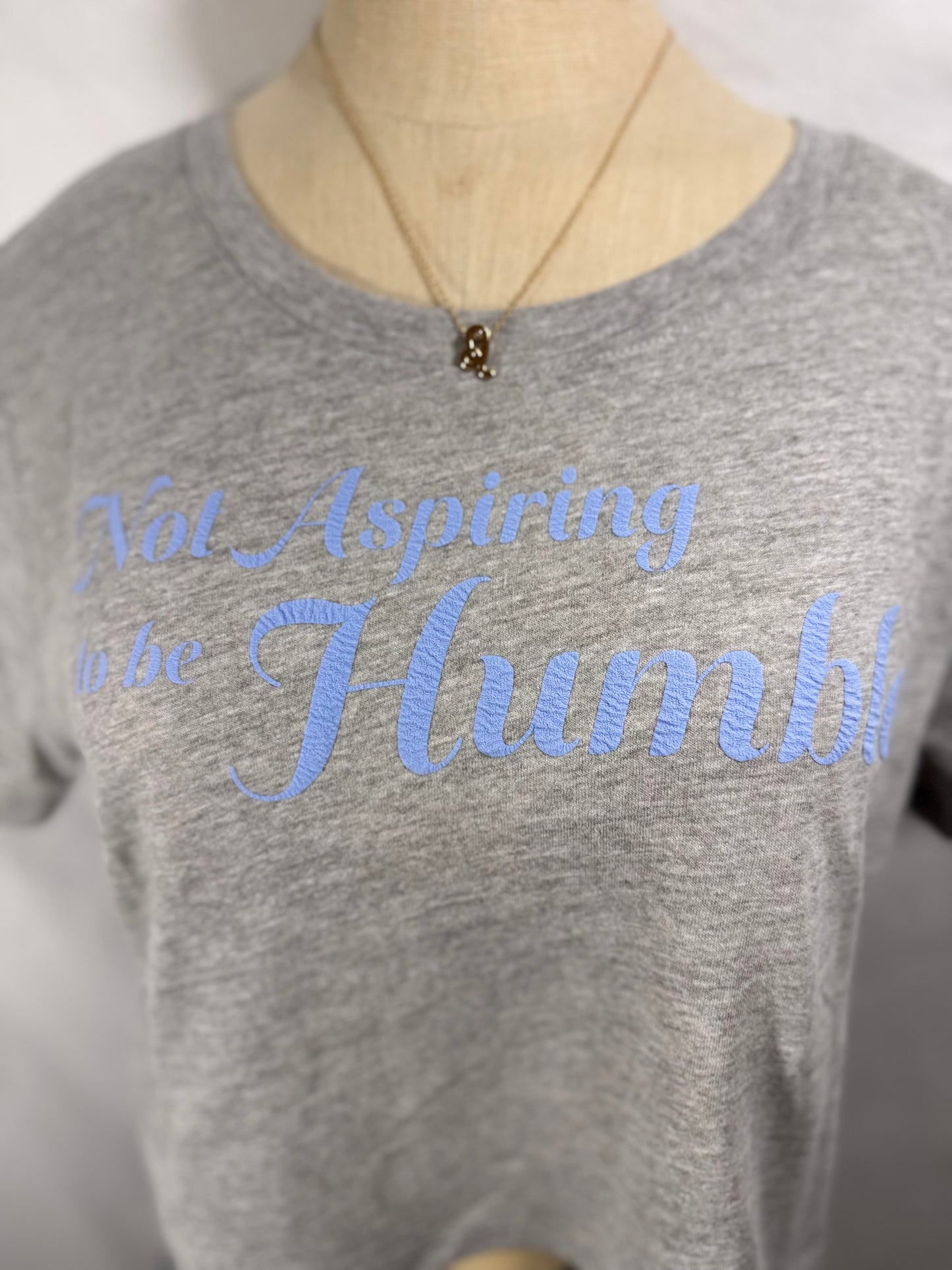 Not Aspiring to be Humble Cropped Graphic Tee (Heather Grey)