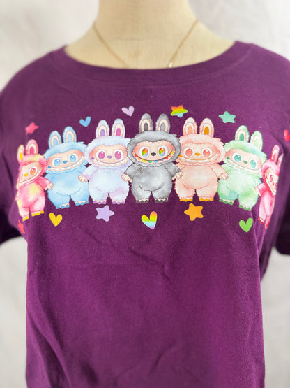 Rainbow Friend-BuBu Cropped Graphic Tee (Maroon)