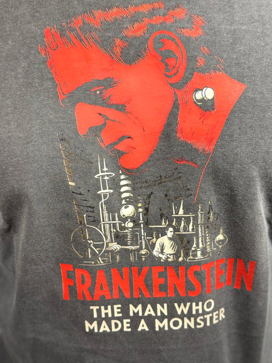 The Man Who Made A Monster Comfort Colors Graphic Long Sleeve Tee (Charcoal)