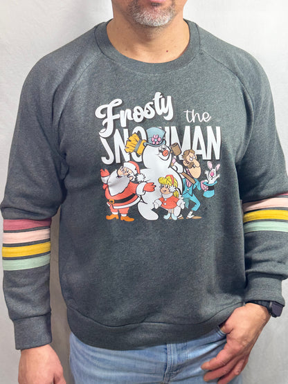 Frosty the Snowman Vintage Print Sweater (Charcoal)