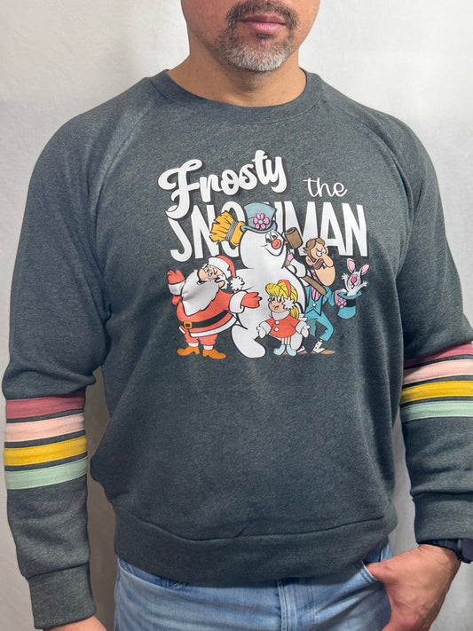 Frosty the Snowman Vintage Print Sweater (Charcoal)