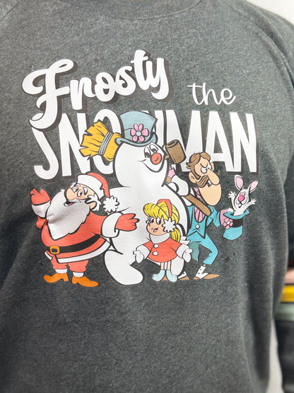 Frosty the Snowman Vintage Print Sweater (Charcoal)