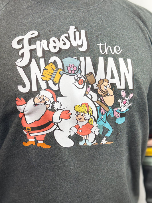 Frosty the Snowman Vintage Print Sweater (Charcoal)