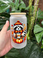 Just A Raccoon in Autumn Glass Tumbler - 16oz