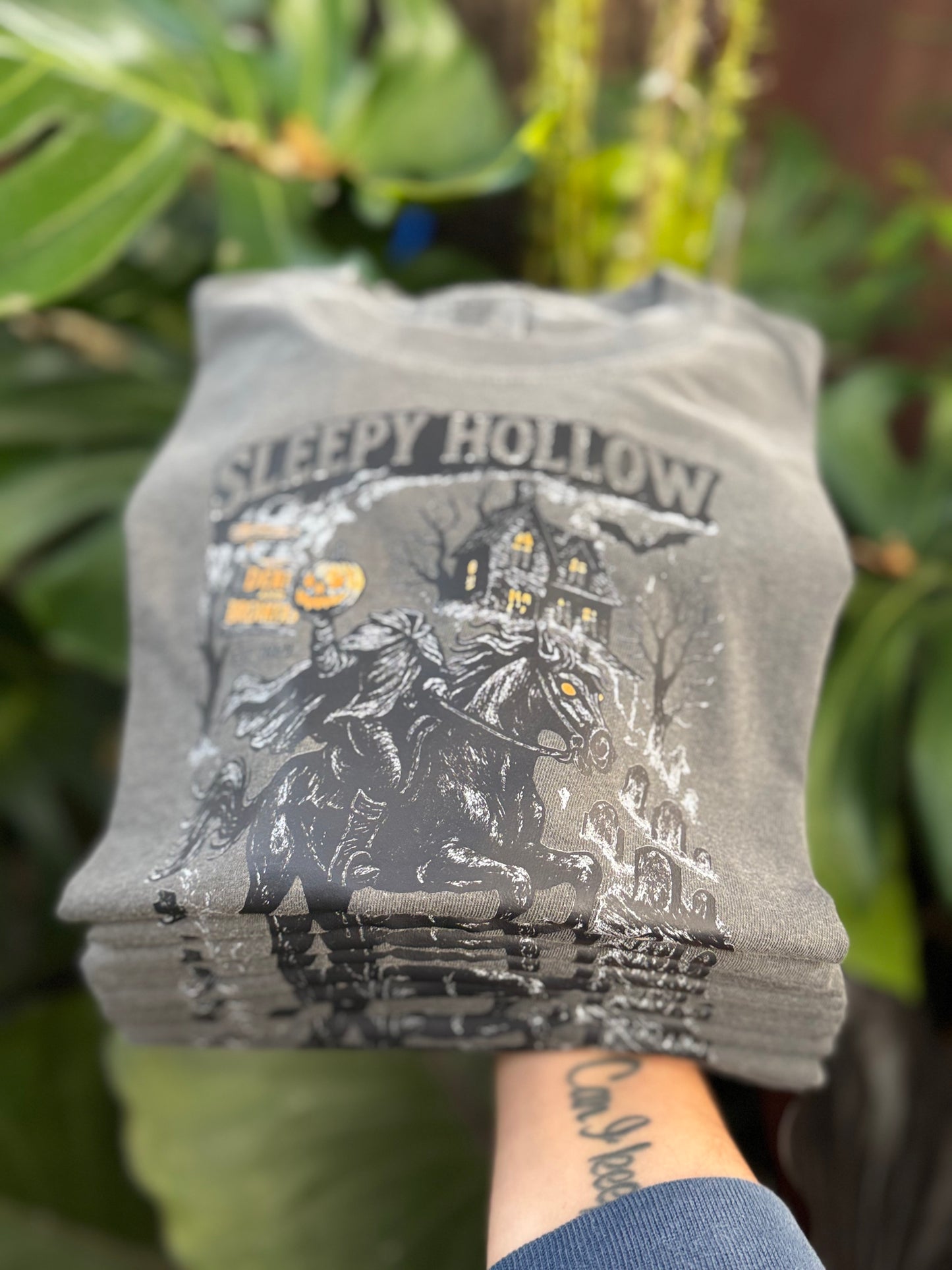 Sleepy Hollow Dead and Breakfast Comfort Colors Graphic Tee (Charcoal)