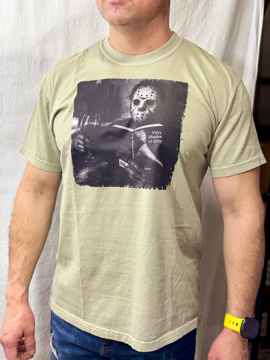 Friday Night Book Club Comfort Colors Graphic Tee (Khaki)