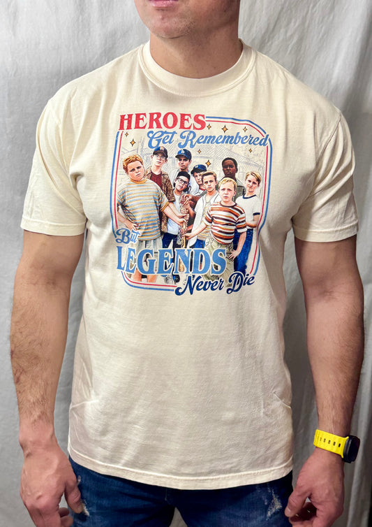 Heroes Get Remembered, Legends Never Die Comfort Colors Graphic Tee (Ivory)