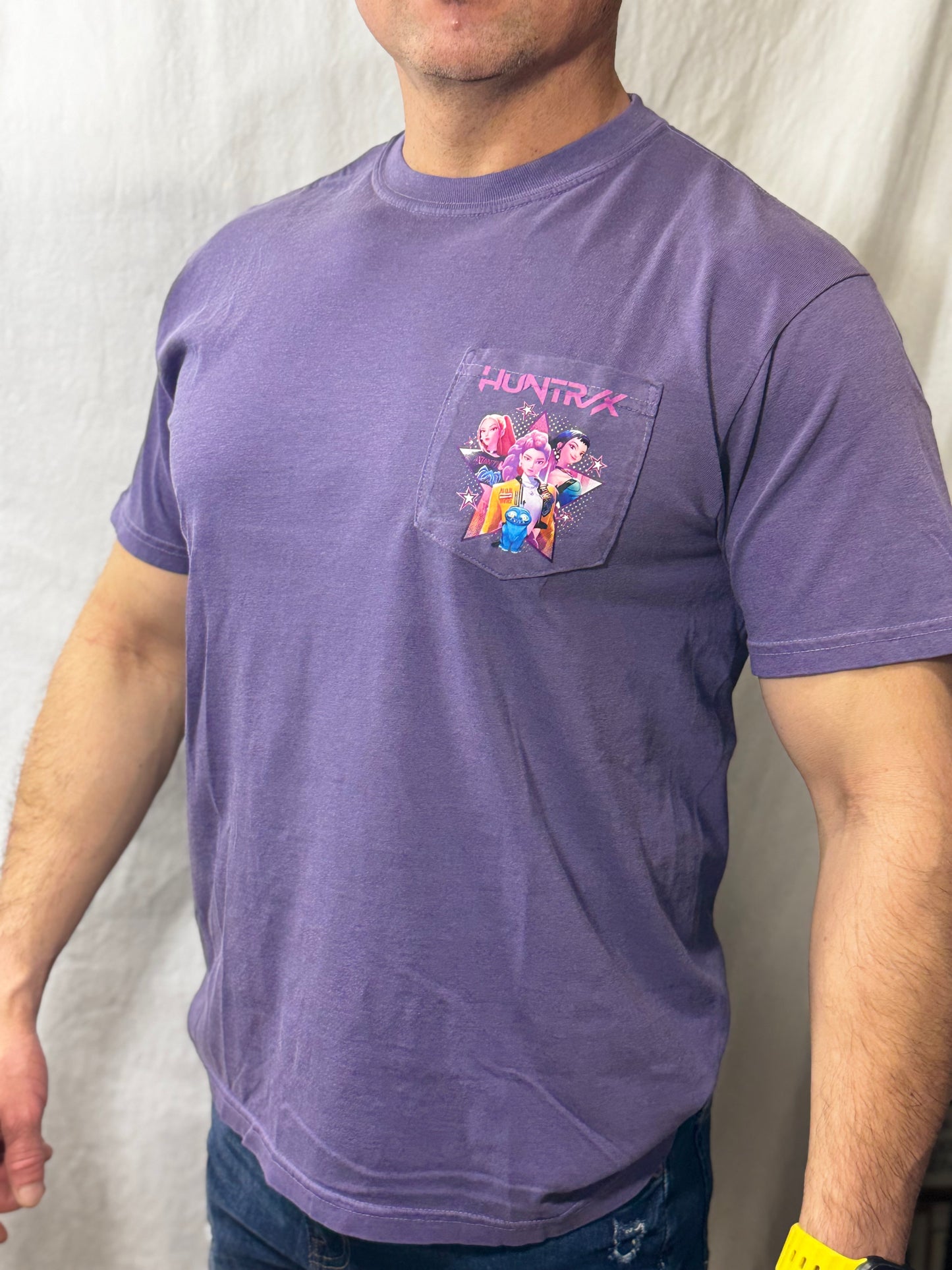 K-Pop Trio Comfort Colors Pocket Tee (Grape Soda)