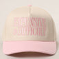 EXPENSIVE and DIFFICULT Embroidered Trucker Hat (Light Pink)