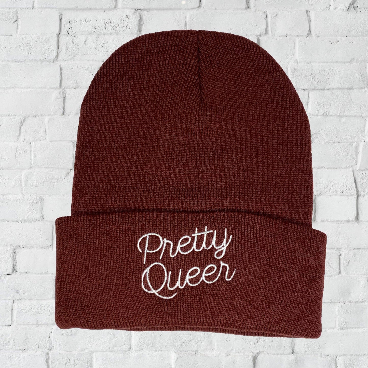 Pretty Queer Beanie (Maroon)