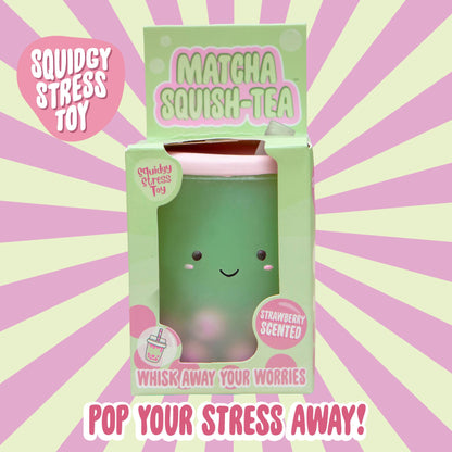 Matcha Boba Tea Squish Toy - Strawberry Scented