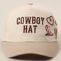 Cowboy Hat Cactus Heart Embroidery Trucker Hat: Beige / ONE SIZE