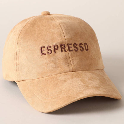 Espresso Embroidery Suede Hat (Beige Deluxe)