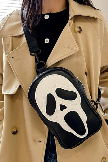 Ghost Scream Crossbody Bag (Black)