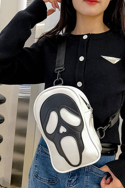 Ghost Scream Crossbody Bag (White)