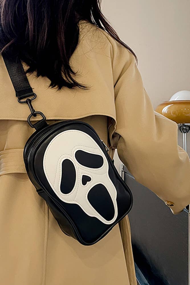 Ghost Scream Crossbody Bag (Black)