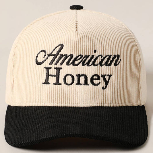 American Honey Corduroy Trucker Hat (Black Magic))