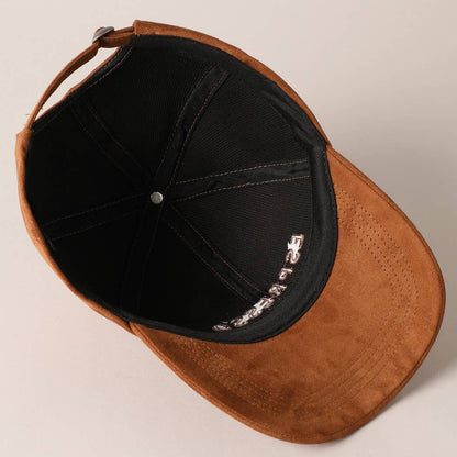 Espresso Embroidery Suede Hat (Cognac)