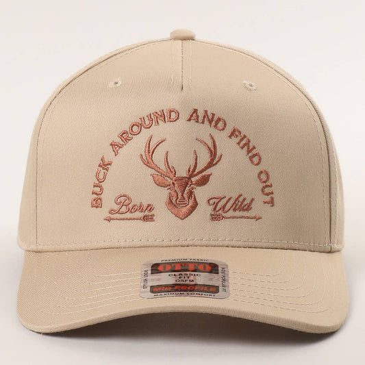 Buck Around And Find Out Embroidered Trucker Hat (Khaki)