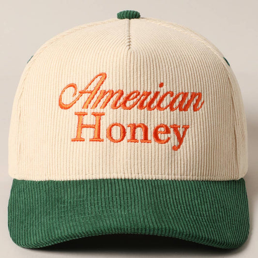 American Honey Corduroy Trucker Hat (Emerald City)