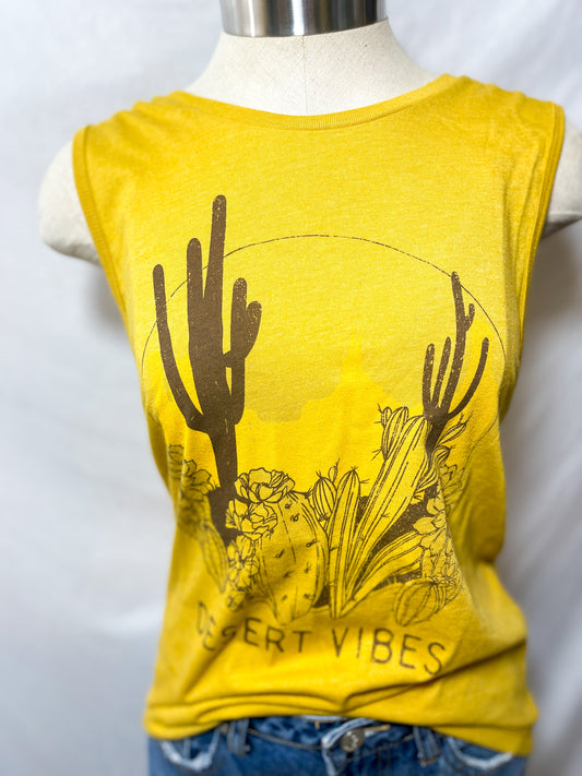 Desert Vibes Muscle Tank (Heather Mustard)