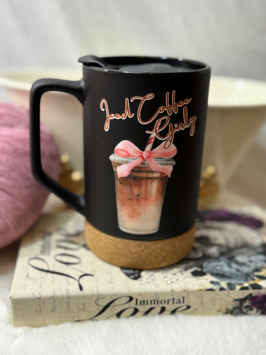 Iced Coffee Girly Ceramic Mug - 17oz
