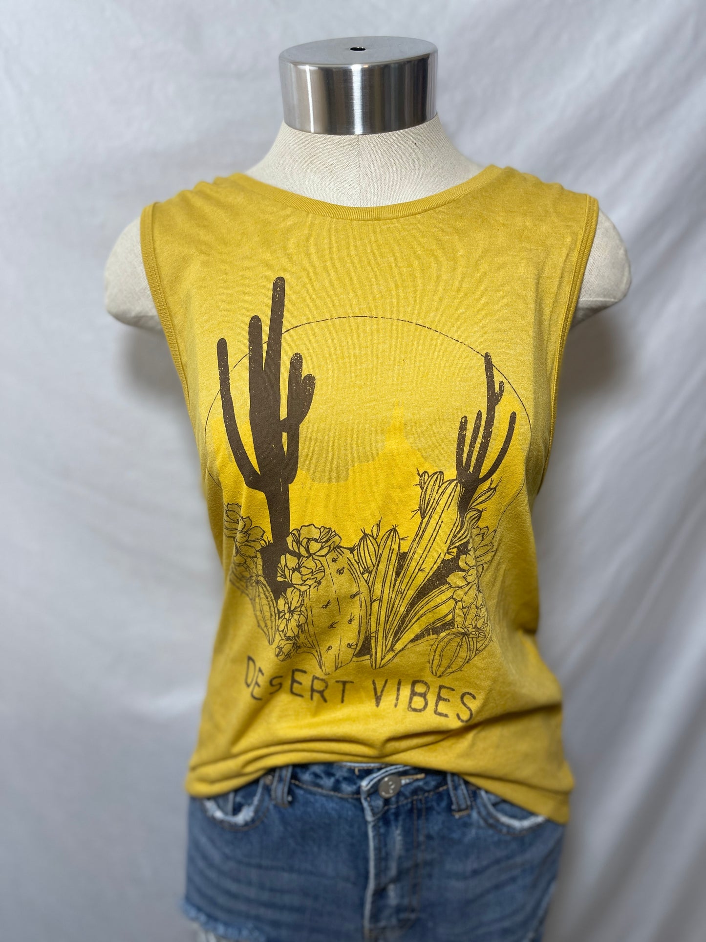 Desert Vibes Muscle Tank (Heather Mustard)