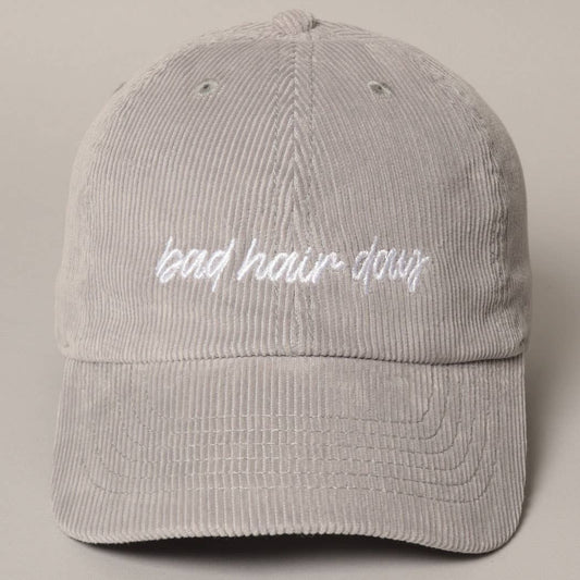 Bad Hair Day Corduroy Baseball Cap (IceBlue)