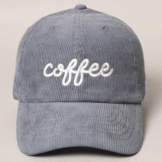 Coffee Corduroy Baseball Cap (BlueGrey)